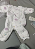 童泰新生婴儿衣服连体衣夹棉秋冬季0-6月初生宝宝纯棉加厚哈衣爬服 紫色花朵 59cm (建议1-3个月身高55-60cm) 实拍图