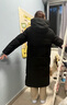 鸭鸭（YAYA）王一博同款冰壳羽绒服女长款过膝冬季新款时尚情侣男女泡芙外套HY 青光黑色（冰壳2.0男女同款） S (165) 实拍图