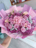 冉子花坊鲜花速递粉玫瑰百合向日葵混搭花束生日礼物全国同城配送真鲜花 韩式紫玫瑰绣球混搭花束 实拍图