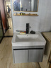 佩氏【上门安装】浴室柜组合智能洗手盆陶瓷一体盆小户型洗脸池洗漱台 轻奢灰50cm吊柜+方镜 实拍图