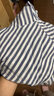MUJI女式凉感双层纱织短袖睡衣套装女士家居服女款25年夏季 藏青色竖条纹 L -XL(上装170/92A下装170/74A) 实拍图