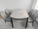 梓屋餐桌家用加厚岩板餐桌椅组合方圆两用餐桌813#1.35米桌+101皮椅*4 实拍图