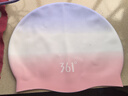 361°泳帽女通用硅胶渐变防水游泳帽高弹加大长发护耳成人帽 实拍图