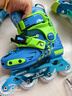 乐秀（ROADSHOW）轮滑鞋儿童专业可调滑冰鞋男女童初学者轮滑鞋3-6-12岁RX1S溜冰鞋 全闪蓝绿R8海龟原厂套装【送护臀大礼包】 S 小码(28-31适合2-5岁) 实拍图