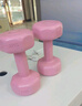 施耐德多彩包胶哑铃家用健身器材初学者小哑铃女士一体填充舒适握感 莫奈粉2kg*2只 实拍图