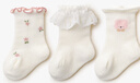 喜得瑞婴儿袜子春秋棉袜日系白色蕾丝木耳边女宝宝无骨公主中筒袜 粉兔款【常规款】 3双 均码 S（脚长10-12CM）6-12月 晒单实拍图