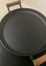 木柄平底煎锅烙饼锅家用平底锅铸铁煎饼锅鏊子摊煎饼果子工具不粘 30木柄鏊子单锅 实拍图