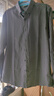马登工装美式复古磨毛竖条纹衬衫男翻领休闲长袖衬衣修身薄款上衣外套 锡灰色 L 实拍图