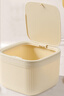 百家好世桌面垃圾桶3L卡其迷你轻奢餐桌茶几客厅纸篓家用按压小桶看剧神器 实拍图