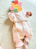 婧麒（JOYNCLEON）新生婴儿衣服a类春秋初生儿宝宝保暖夹棉连体衣贴身打底哈衣 晚安小熊 66cm 3-6个月，体重6.8-8.9kg 实拍图
