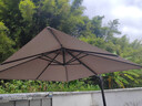 紫叶 户外遮阳伞太阳伞庭院摆摊花园阳台岗亭方形室外罗马伞露台户外 卡其色 加粗款圣保罗3米方形【配370斤水箱】 实拍图