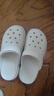 朴西沙滩休闲洞洞鞋女士EVA厚底增高情侣凉鞋男 奶油白 37-38  实拍图