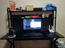顺冠电脑桌台式卧室家用洞洞板书桌电竞书柜书架一体学习办公写字桌子 黑碳纤维纹理-140CM【电竞款】 实拍图