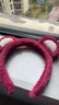 秋冬新款草莓熊毛茸茸发箍韩版小动物可爱卖萌洗脸高颅顶头箍发饰 玫红色 实拍图