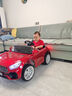 诺天使儿童双人大款电动车小孩可坐双人四轮遥控汽车男女宝宝四驱玩具车 烤漆红：四驱+12v大电+软轮 双人大座椅+遥控+摇摆 实拍图