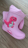 牧萌儿童雨鞋男童女童防水立体宝宝防滑耐磨卡通雨靴 粉色公主 17码 实拍图
