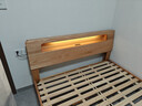 源氏木语全实木床北欧风小户型卧室家具橡木床现代简约主卧1.5m1.8m双人床 原木色低铺夜光床斜靠版【橡木】 1500mm*2000mm  框架结构 实拍图