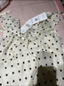 三彩2025夏季新款提花连衣裙波点印花荷叶边收腰长裙法式M 米白色花卉 L 165/88A 实拍图
