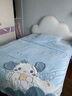 北极绒（Bejirog）加厚牛奶绒床上四件套冬季珊瑚法兰绒儿童卡通被套玉桂狗毛绒床单 大耳朵狗蓝【双面牛奶绒】 1.2m 床单款 三件套-被套1.5*2M 实拍图