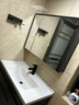 法梵仕浴室柜洗脸手盆柜组合洗漱台洗手台池卫浴台【陶瓷一体盆】 A款标准镜轻奢灰90cm 实拍图