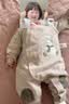 英氏（YEEHOO）【商场同款】童装家居服连体衣秋季婴幼儿羊绒连身衣 浮石灰【襟哈】 66cm （推荐3-6个月） 实拍图