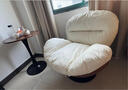 欧木希北欧风单人沙发椅旋转蛋壳椅子客厅家用懒人沙发看书轻奢休闲躺椅 咖棕色拼白色（乳胶款） 实拍图