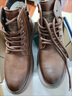 蜻蜓牌马丁靴男牛皮高帮春夏季男鞋新款商务休闲鞋秋冬工装靴子真皮皮鞋 棕色 -单内里款 41 实拍图