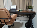 韵他实木电脑桌子双人电竞桌台式办公桌简约现代学习桌长方形书桌 黑胡桃桌+黑架【升级特厚30mm】 180*60*75cm 实拍图