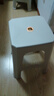 巧纳美凳子家用塑料凳加厚板凳餐凳方凳加厚可堆叠 3808-KH 4把装米白色 实拍图