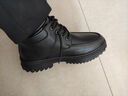 星头啄木鸟100%全牛皮星头啄木鸟棉鞋男2025冬季新款羊毛加绒加厚保暖雪地靴 SF9199黑色棉鞋 39 实拍图