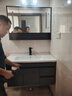 恋派浴室柜 陶瓷一体盆卫生间洗脸盆柜组合悬挂式洗漱台智能洗手盆柜 智能镜箱】珠光灰+陶瓷盆 90cm 实拍图