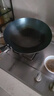 洽硕老式传统炒菜锅铁锅圆底无涂层物理不粘锅炒锅家用大勺燃气灶锅具 32cm单锅+铲（已开锅） 32cm 实拍图