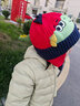 牧萌儿童帽子秋冬季护耳男女童保暖毛线针织帽宝宝学生时尚童帽 红色 实拍图