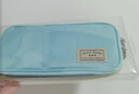 国誉（KOKUYO）淡彩曲奇双拉链便携大容量学生文具盒笔袋210*93*30（+40）mm 蓝/绿 WSG-PCC12-1 实拍图