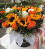 冉子花坊鲜花速递同城配送向日葵混搭抱抱桶玫瑰送女友爱人生日礼物真鲜花 抱抱桶混搭 实拍图