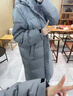 雪中飞连帽长款羽绒服男士冬季纯色加厚极寒高充绒羽绒衣防寒羽绒外套 灰色 XL (180) 实拍图