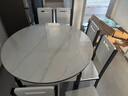 惠寻 京东自有品牌 现代简约岩板餐桌椅组合小户型可伸缩餐桌家用饭桌 【升级四轨】亮光雪山白/黑白框架-205木椅 1.2米 一桌六椅 实拍图