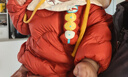 巴拉巴拉童装婴儿连体羽绒服轻薄羽绒服宝宝衣服冬装抱衣爬服男童女童 铁锈红61003 80cm 实拍图