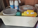 名创优品同款 杂物收纳筐塑料桌面收纳盒厨房橱柜零食玩具整理筐 奶油色高款特大号 实拍图