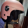 凤凰（Phoenix）3C认证电动车摩托车头盔复古款双镜粉色 男女四季通用电瓶车3/4半盔冬季保暖骑行安全帽均码 实拍图