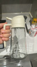 双枪油壶喷油壶 倒油喷油一体食用油玻璃油壶厨房家用不挂油 奶油白 实拍图
