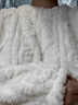 幸棉（LUCKMEEY）麻花绒美拉德家居服套装男女睡衣长毛绒保暖可外穿情侣款圆领套头 女款奶白色 L （女110-140斤/男120-140斤） 实拍图