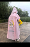 牧萌儿童雨衣带书包位男童女童加长全身学生雨披 粉美人鱼拉链款 2XL 实拍图