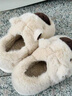 尤克达蒂（yookdd） 棉鞋女秋冬包跟居家可爱毛绒棉拖鞋可爱水豚加绒保暖外穿毛毛鞋 豚鼠棉鞋米色 36-37 实拍图