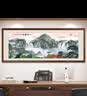 佳得雅新中式客厅装饰画沙发背景墙壁画字画山水画靠山图办公室风景挂画 八方来财A5 70*190cm宣纸锦绫+有机玻璃+胡桃色实木框（热卖款） 实拍图