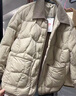 坦博尔轻薄饼干羽绒服女短款翻领保暖时尚韩版外套TD236266 奶茶棕 S 160/84A 实拍图
