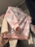 戴维贝拉（DAVE＆BELLA）春秋儿童外套男童秋装女童宝宝衣服童装男孩婴儿摇粒绒棒球服服装 粉色菱形格【DB396-D】 90 cm（建议身高80-90cm） 实拍图