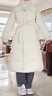雪中飞羽绒服女长款过膝新款柔软百搭收腰显瘦连帽保暖加厚外套 米白 L 实拍图