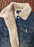 森马（Semir）牛仔外套女拼接仿兔毛翻领宽松港风冬季落肩夹棉夹克103724108001 实拍图