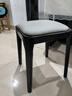 哈骆顿（HALODN）凳子实木凳子家用 可叠放软包方凳小板凳餐椅梳妆凳子 1张【整装承重500斤】黑腿+浅灰 可叠放-软包款免安装 实拍图